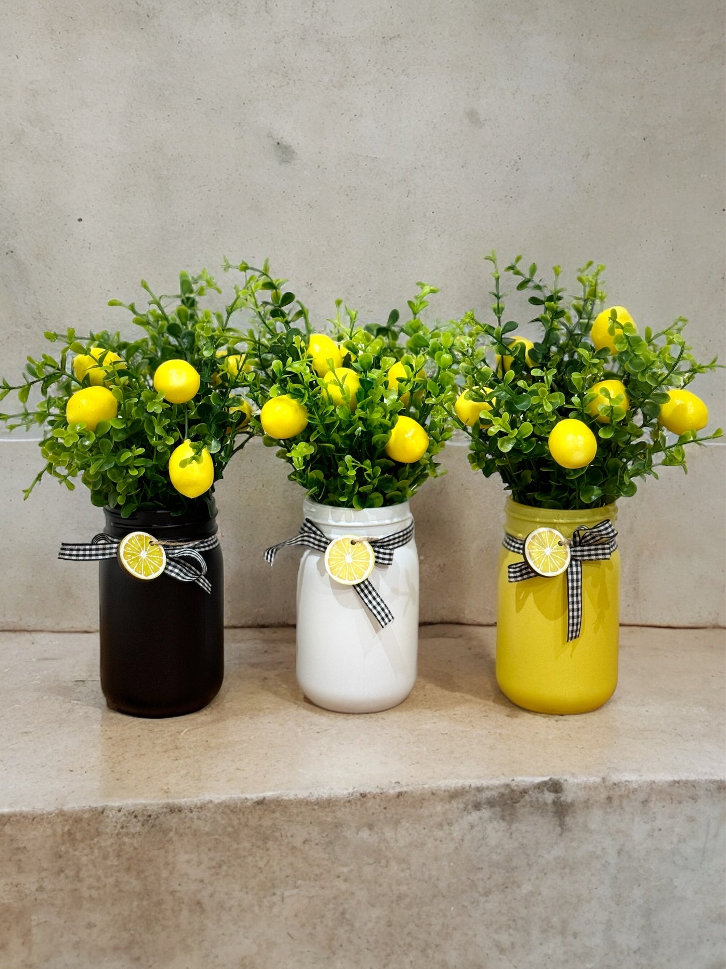 Juego mason jars limones